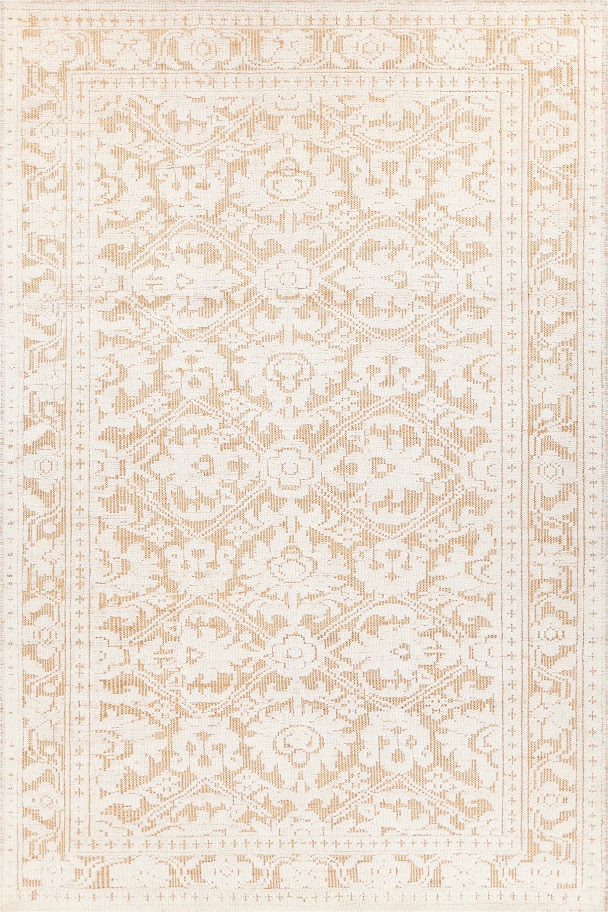 Chandra Ayla AYL-58002 White / Tan rug, flat view