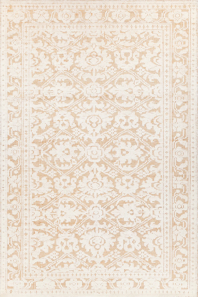Chandra Ayla AYL-58002 White / Tan rug, flat view