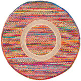 Safavieh Braided 5'-0" x 5'-0" Rug in Pink / Sage