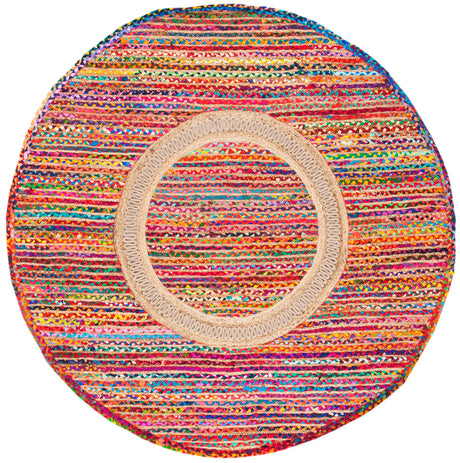 Safavieh Braided 5'-0" x 5'-0" Rug in Pink / Sage