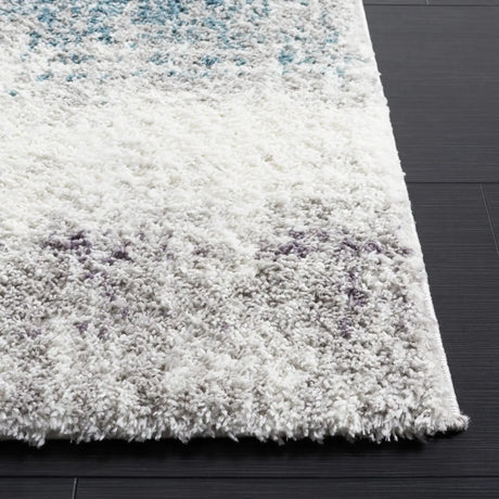Safavieh Berber Shag 4'-5" x 6'-5" Rug in Blue Rust / Ivory