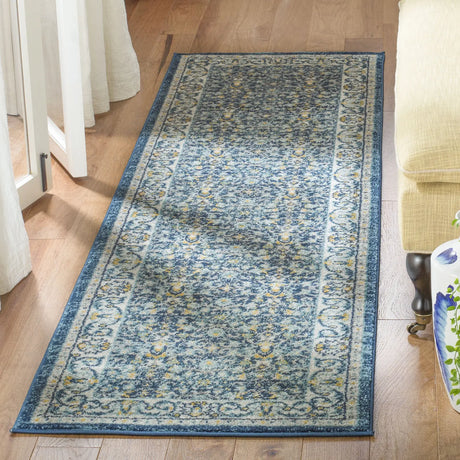 Safavieh Madison 2'-3" x 8'-0" Rug in Navy / Creme