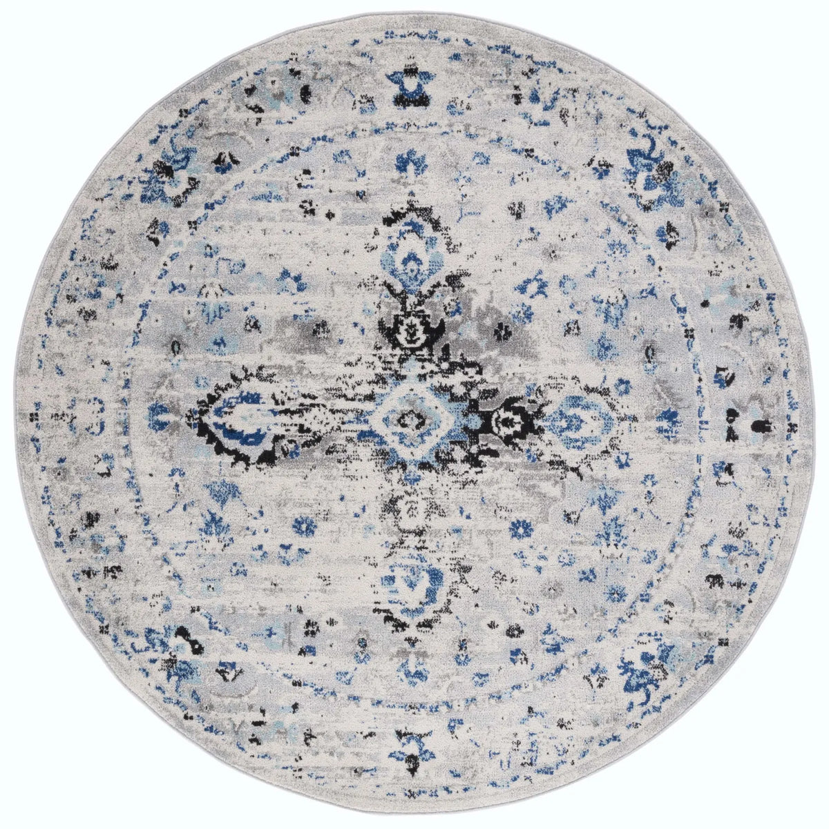 Safavieh Madison 6'-7" x 6'-7" Rug in Ivory / Blue