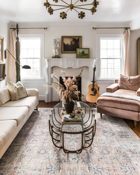 Loloi Skye Sky-01 Blush/Grey Rugs - room scene 2