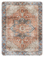Safavieh Kitchen Mat 100 1'-6" x 2'-0" Rug in Rust / Aqua