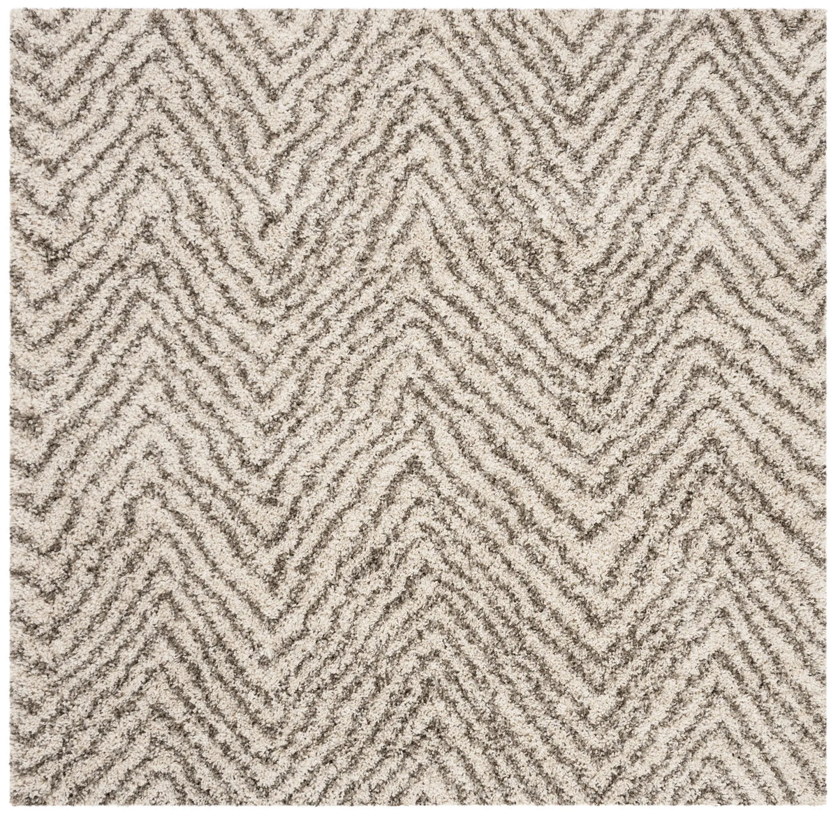 Safavieh Hudson Shag 5'-0" x 5'-0" Rug in Ivory / Grey