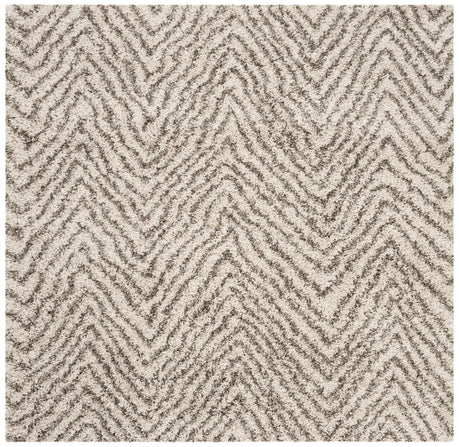 Safavieh Hudson Shag 5'-0" x 5'-0" Rug in Ivory / Grey
