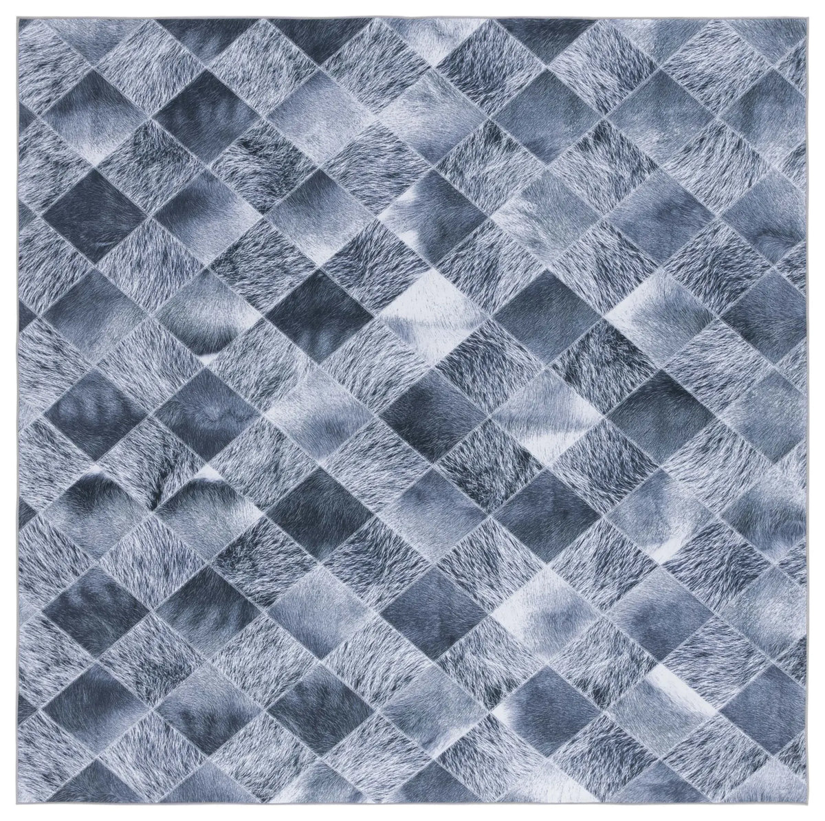Safavieh Faux Hide 6'-0" x 6'-0" Rug in Grey / Dark Grey