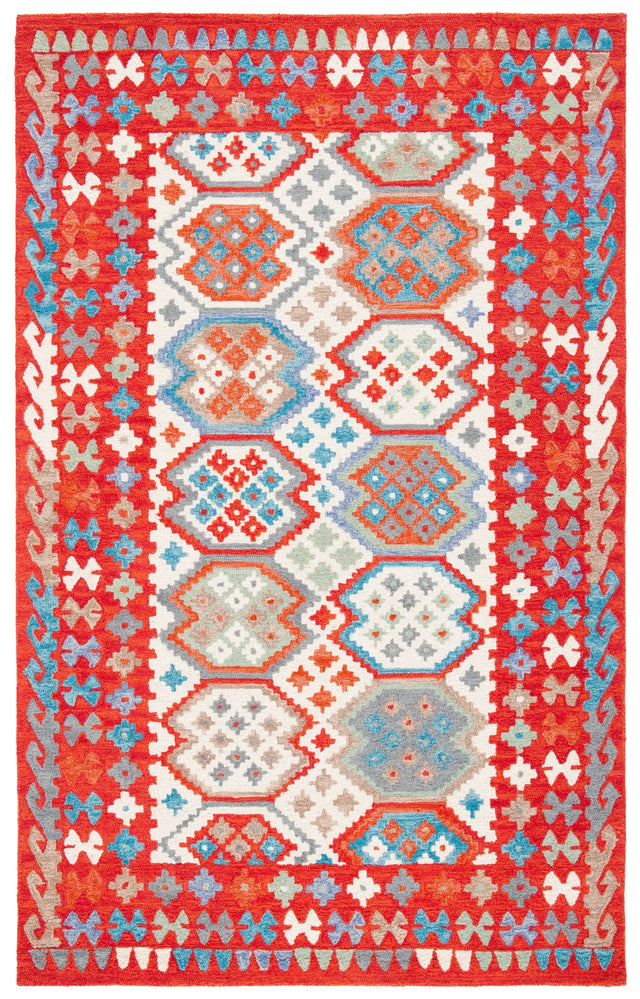 Safavieh Aspen 4'-0" x 6'-0" Rug in Red / Ivory