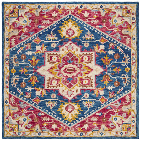 Safavieh Aspen 7'-0" x 7'-0" Rug in Navy / Fuchsia