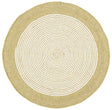 Safavieh Braided 3'-0" x 3'-0" Rug in Green / Ivory