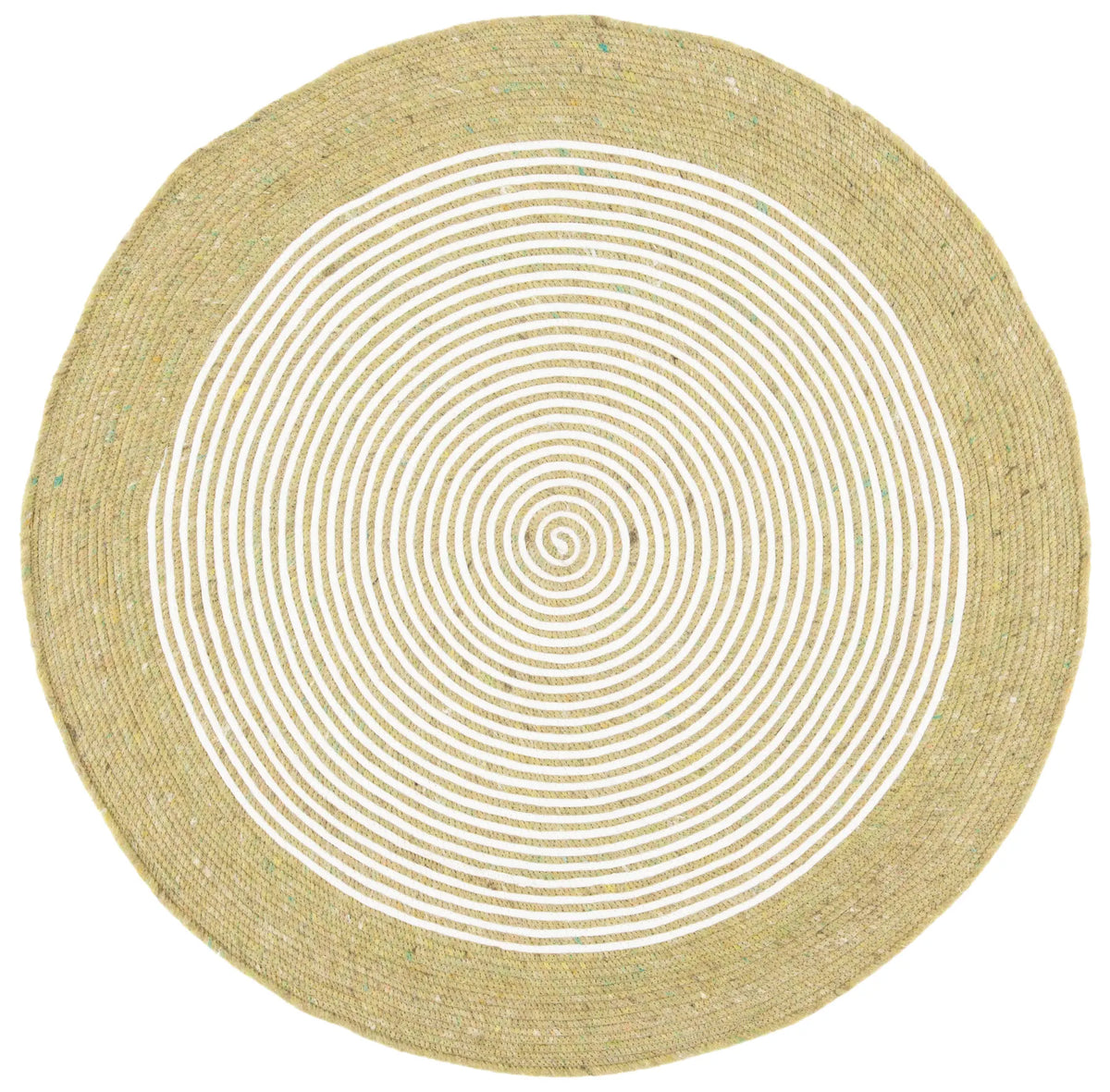 Safavieh Braided 3'-0" x 3'-0" Rug in Green / Ivory