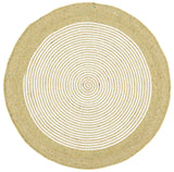 Safavieh Braided 3'-0" x 3'-0" Rug in Green / Ivory