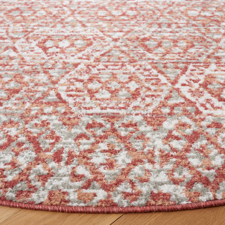Safavieh Pyramid 6'-7" x 6'-7" Rug in Rust / Ivory Grey