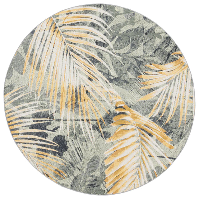Safavieh Barbados 500 6'-6" x 6'-6" Rug in Green / Black Gold