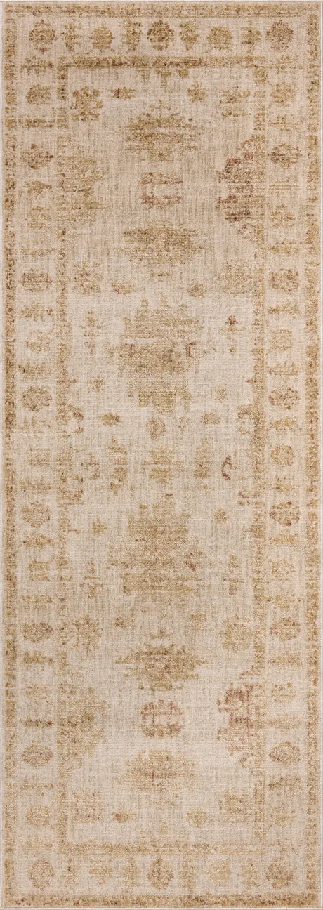 Loloi Willa WIA-07 Bone / Clay Power Loomed Rug - runner flat