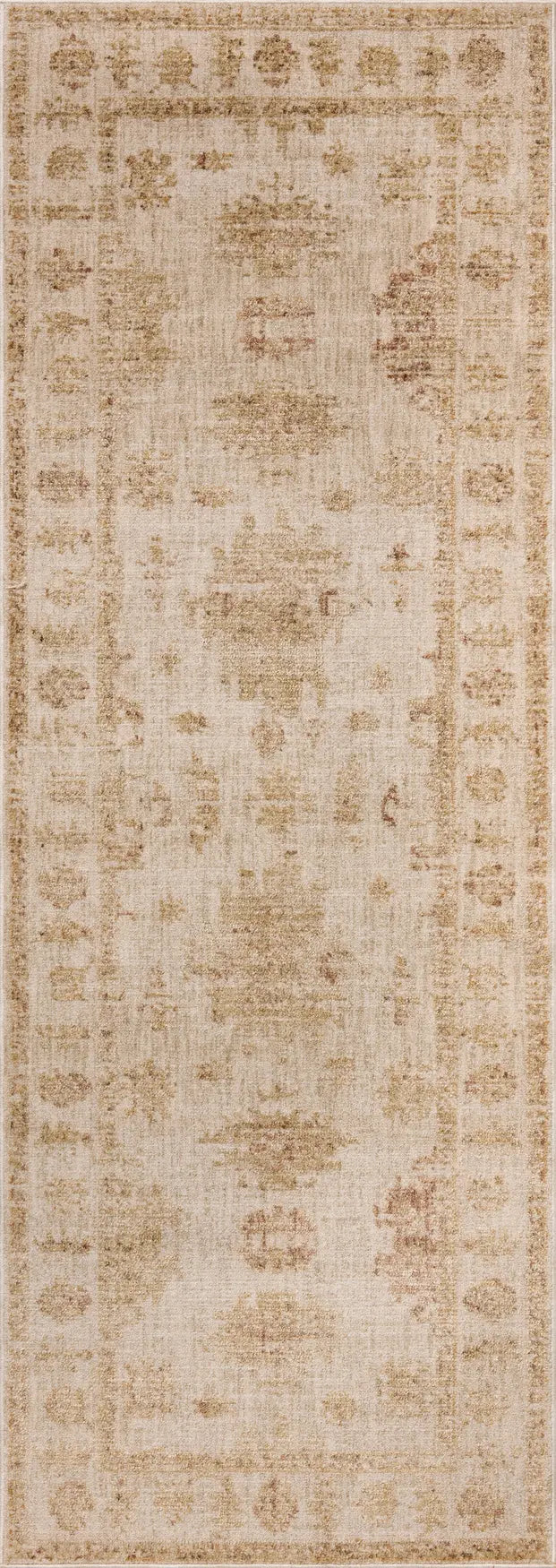 Loloi Willa WIA-07 Bone / Clay Power Loomed Rug - runner flat
