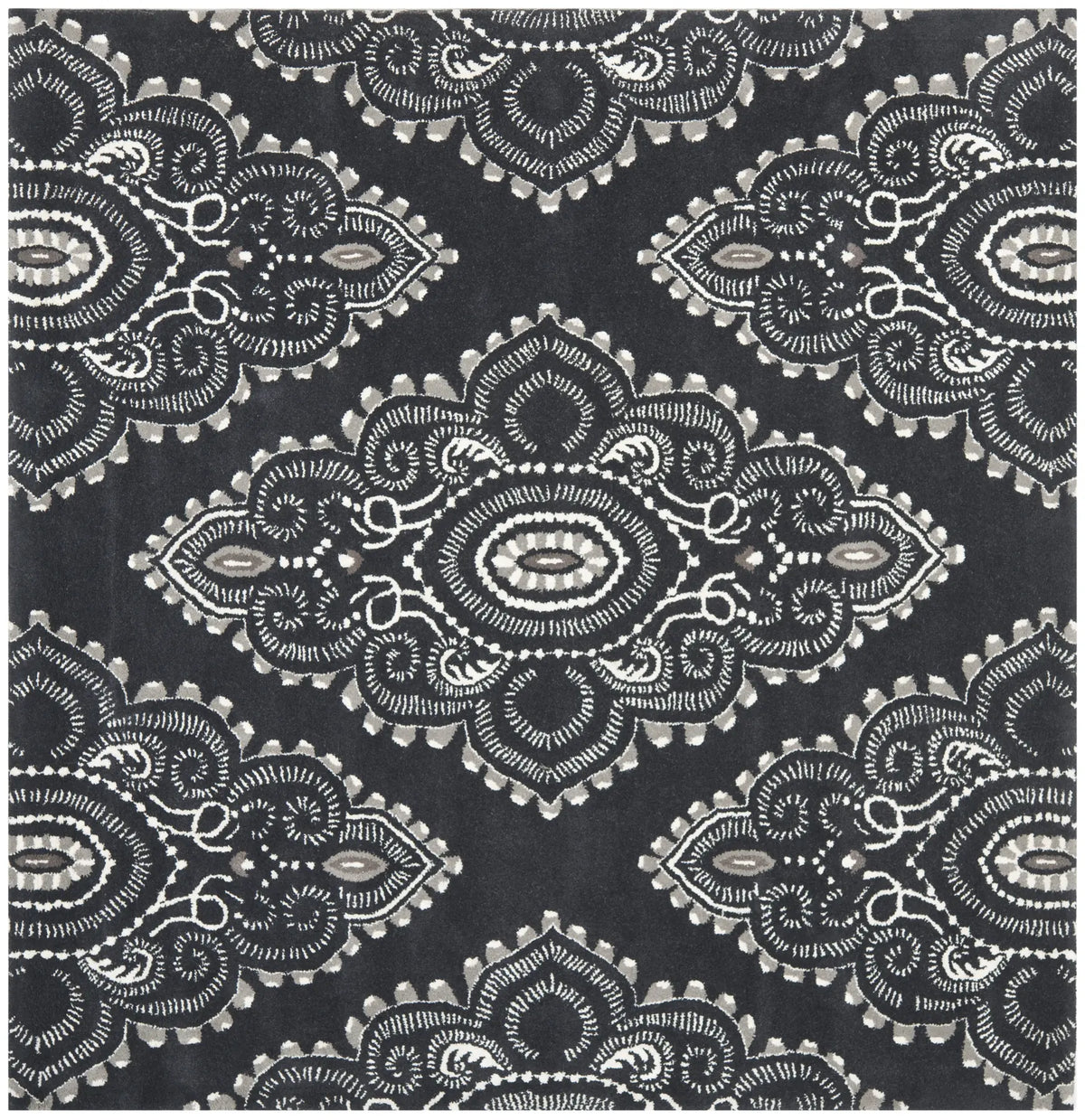 Safavieh Wyndham 7'-0" x 7'-0" Rug in Dark Grey / Ivory