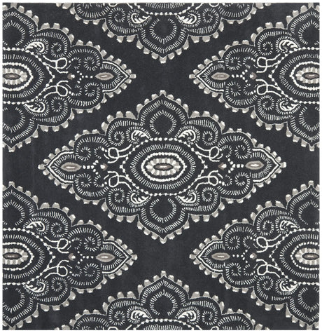 Safavieh Wyndham 7'-0" x 7'-0" Rug in Dark Grey / Ivory