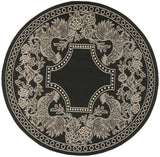 Safavieh Courtyard 6'-7" x 6'-7" Rug in Black / Sand