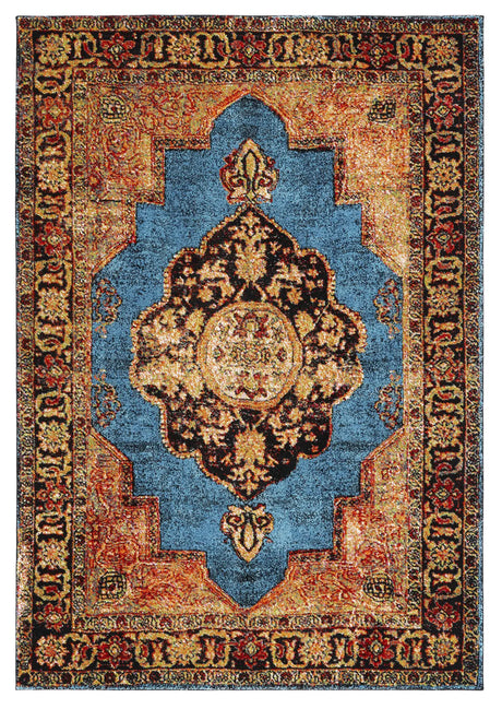 Safavieh Vintage Hamadan 4'-0" x 6'-0" Rug in Gold / Light Blue
