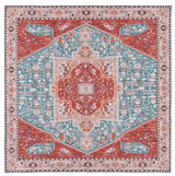 Safavieh Tucson 6'-0" x 6'-0" Rug in Aqua / Rust