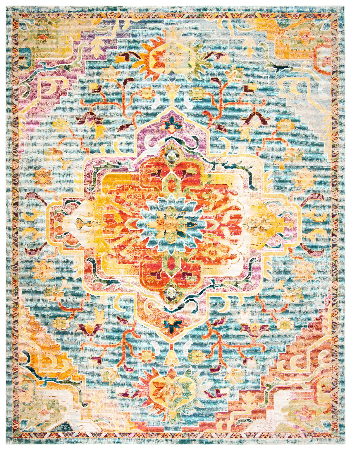 Safavieh Crystal 10'-0" x 14'-0" Rug in Orange / Teal