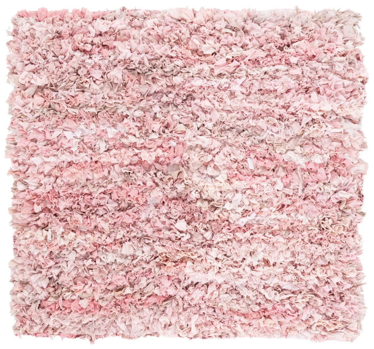 Safavieh Rio Shag 6'-0" x 6'-0" Rug in Ivory / Pink