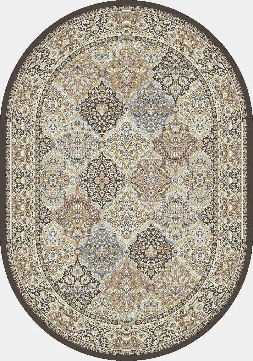 Dynamic Rugs Ancient Garden 57008 Brown/Blue Rug - Oval