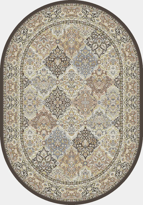 Dynamic Rugs Ancient Garden 57008 Brown/Blue Rug - Oval