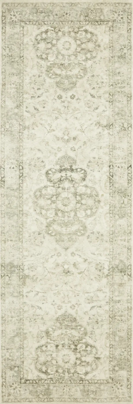 Loloi Rosette Ros-02 Ivory/Silver Rugs - runner flat