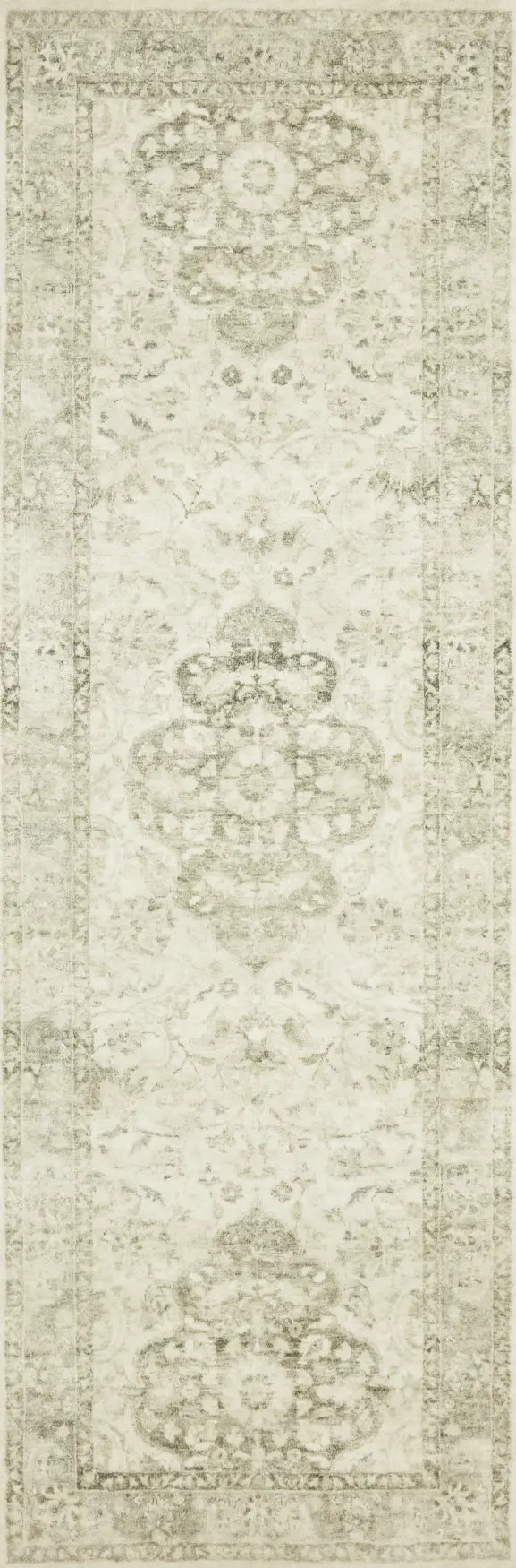 Loloi Rosette Ros-02 Ivory/Silver Rugs - runner flat