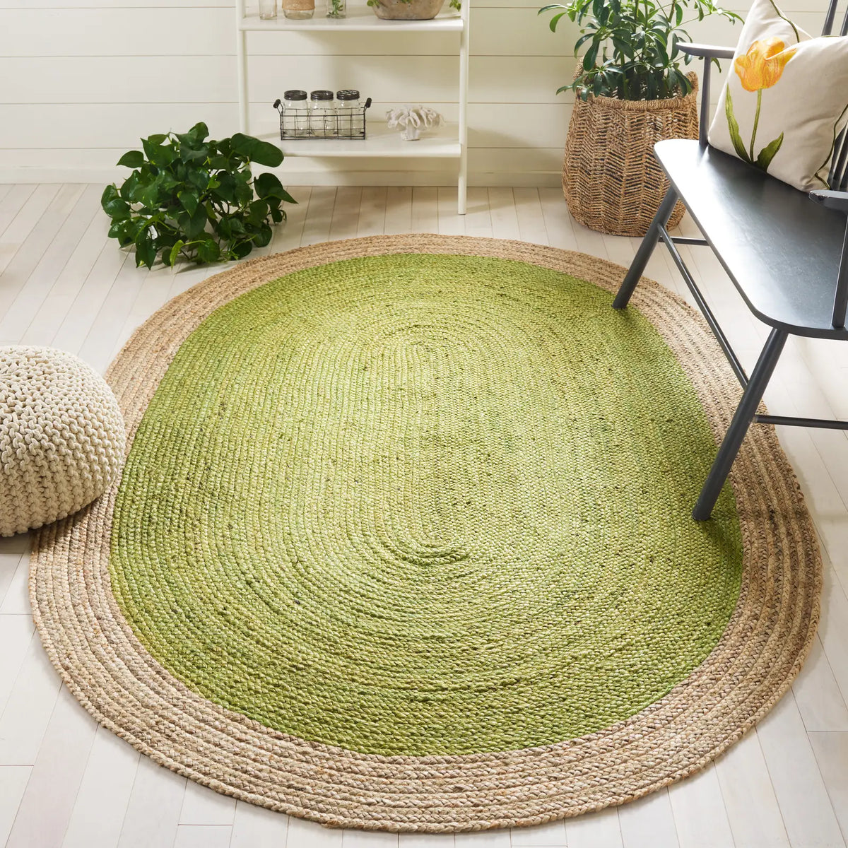 Safavieh Natural Fiber 5'-0" x 8'-0" Rug in Green / Natural