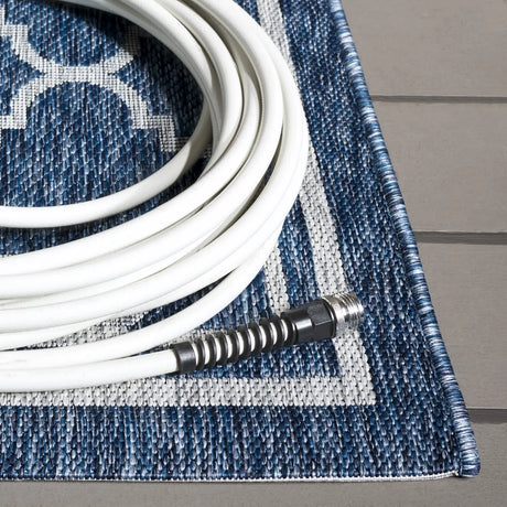 Safavieh Courtyard 4'-0" x 5'-7" Rug in Navy / Grey