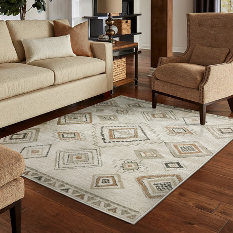 Oriental Weavers Sphinx Georgia 660B0 Ivory/ Orange Rugs - room scene