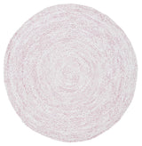 Safavieh Braided 5'-0" x 5'-0" Rug in Ivory / Pink