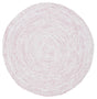 Safavieh Braided 5'-0" x 5'-0" Rug in Ivory / Pink
