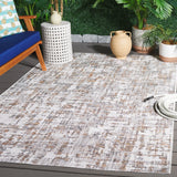 Safavieh Courtyard 4'-0" x 5'-7" Rug in Ivory / Dark Grey Brown
