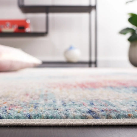 Safavieh Phoenix 500 4'-5" x 6'-5" Rug in Aqua / Gold Rose