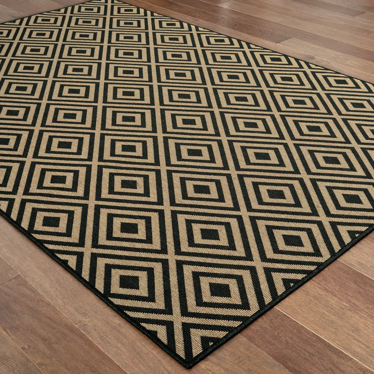 Oriental Weavers Sphinx Marina 2335K Black / Tan Rugs - angle detail