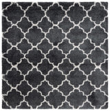 Safavieh Hudson Shag 7'-0" x 7'-0" Rug in Dark Grey / Ivory