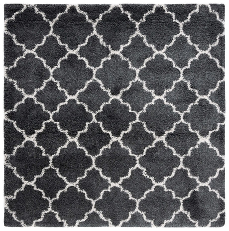 Safavieh Hudson Shag 7'-0" x 7'-0" Rug in Dark Grey / Ivory