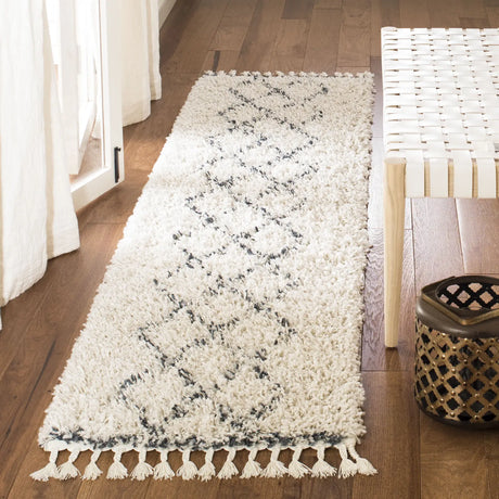 Safavieh Pro Lux Shag 400 2'-0" x 8'-0" Rug in Cream / Blue