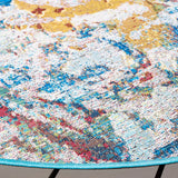 Safavieh Barbados 500 6'-6" x 6'-6" Rug in Light Blue / Yellow Rust
