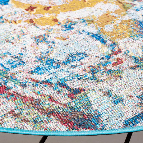 Safavieh Barbados 500 6'-6" x 6'-6" Rug in Light Blue / Yellow Rust