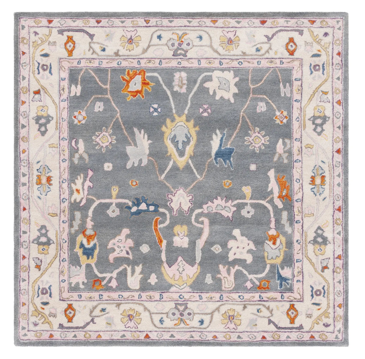 Safavieh Anatolia 6'-0" x 6'-0" Rug in Dark Grey / Ivory
