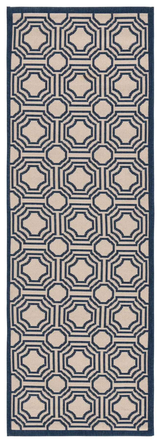 Safavieh Courtyard 2'-3" x 6'-7" Rug in Beige / Navy