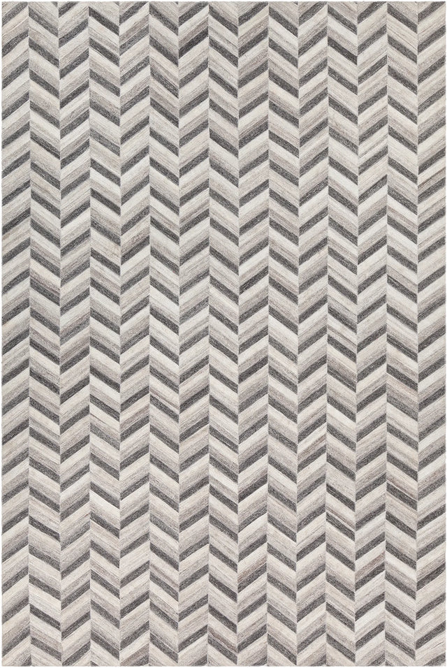 Chandra Dinah DIN-52402 Black / Gray / Brown rug, flat view