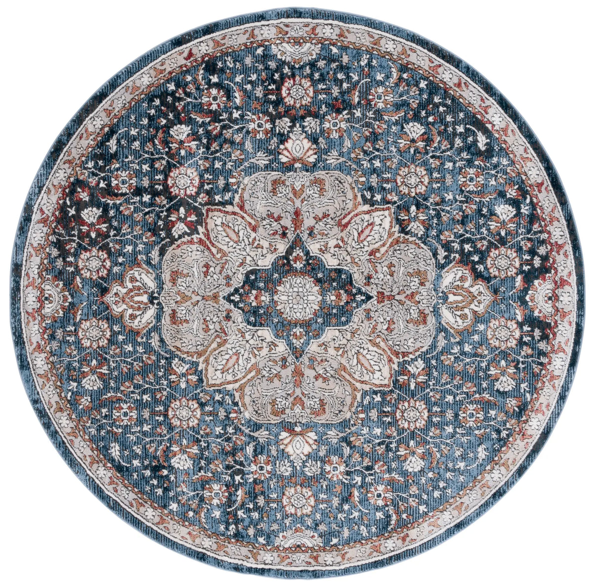 Safavieh Rosewood 6'-7" x 6'-7" Rug in Ivory / Blue