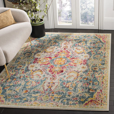 Safavieh Phoenix 100 4'-0" x 6'-0" Rug in Blue / Yellow